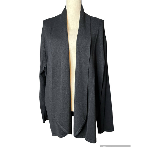 Red Women's Tunic Open Cardigan Size 3X in Black with Shawl Collar - Picture 1 of 6